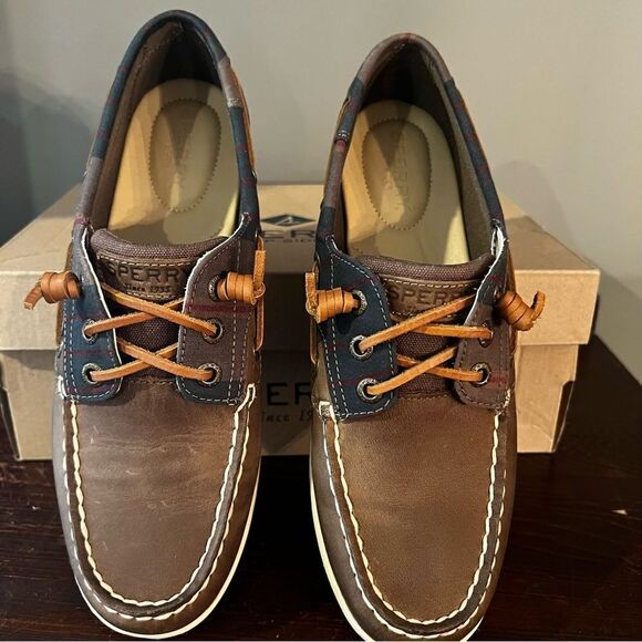 SPERRY Top-sider Two-tone Brown Leather size 7.5M - Picture 2 of 7